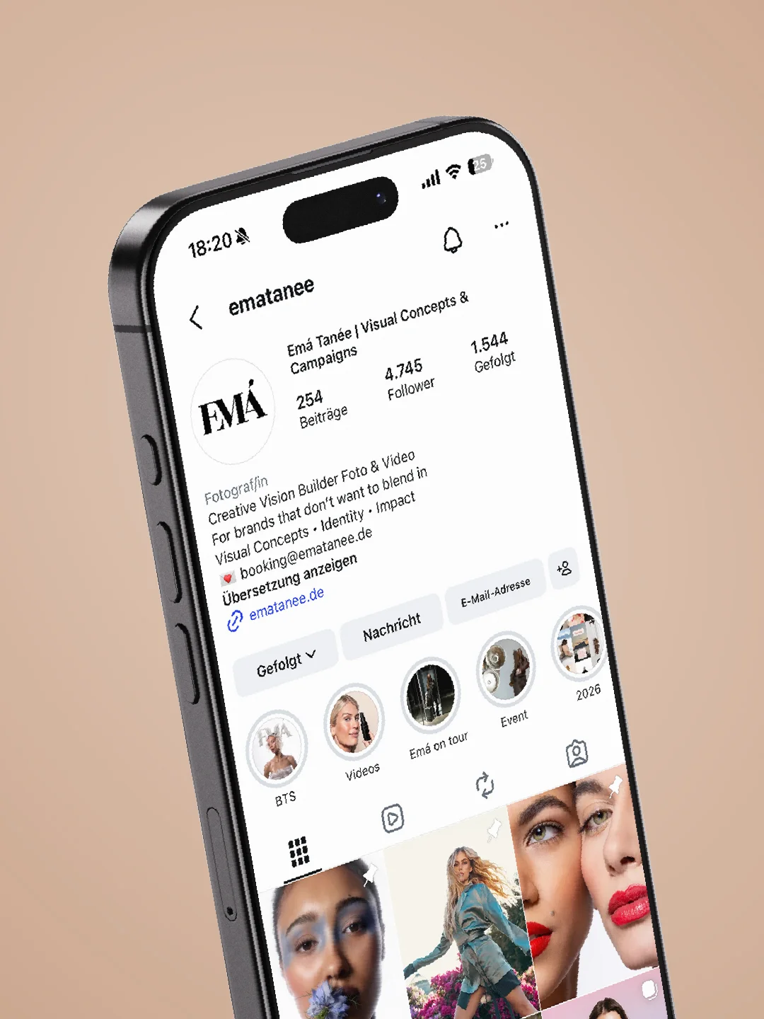 Emá Tanée Instagram-Profil