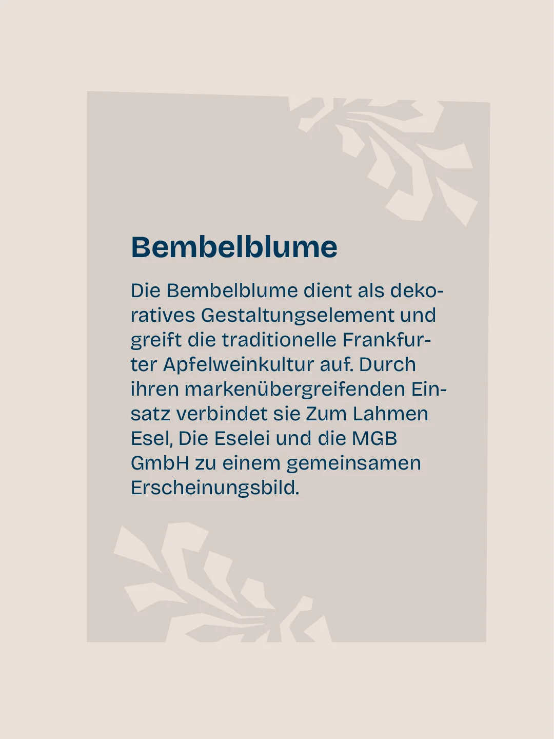 Die Bembelblume als markenübergreifendes Gestaltungselement