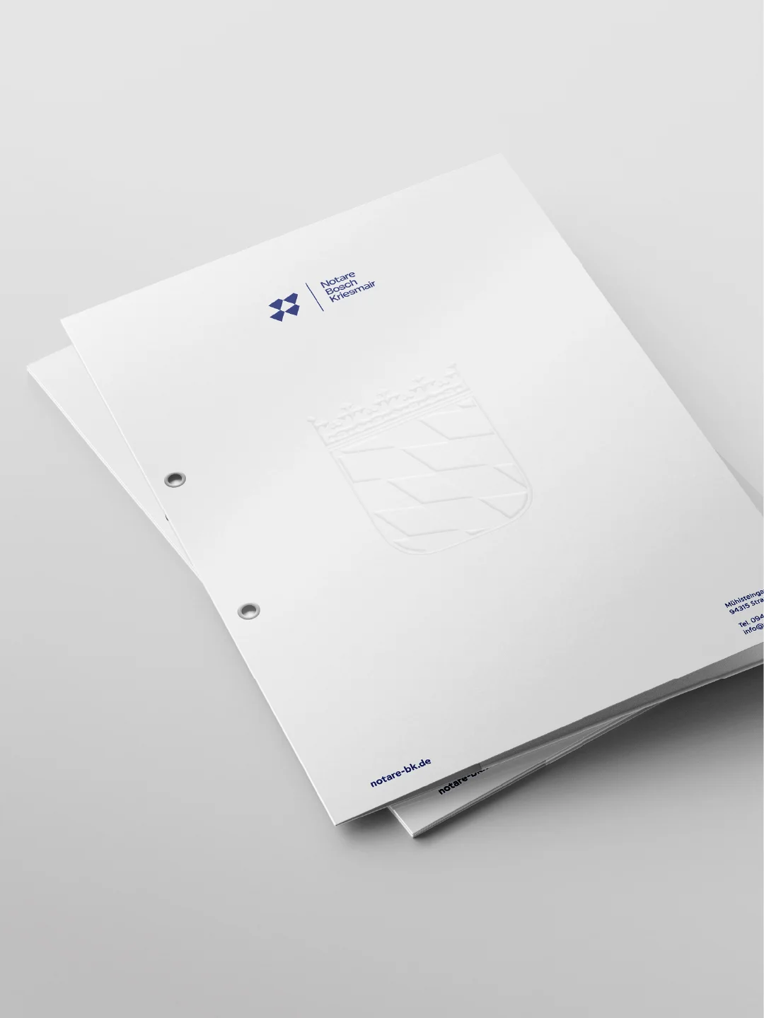 Notare Bosch Kriesmair Briefpapier mit geprägtem bayerischen Wappen