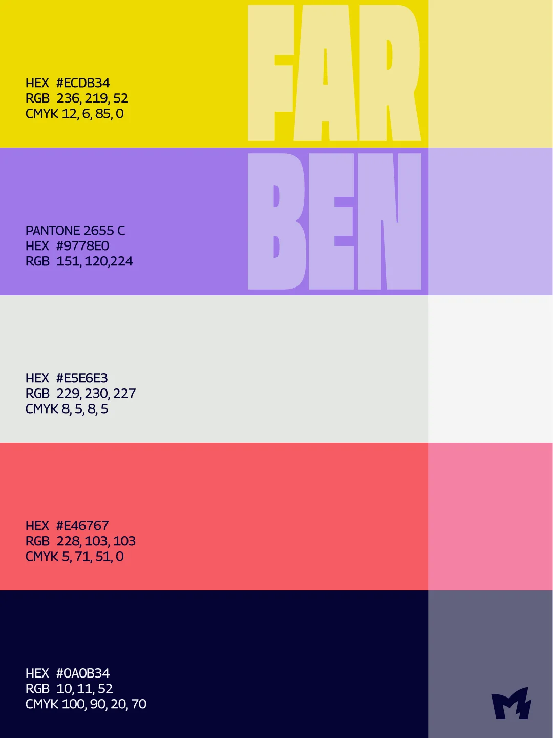 Oliver Mager Farbpalette: Far, Ben und weitere Akzentfarben