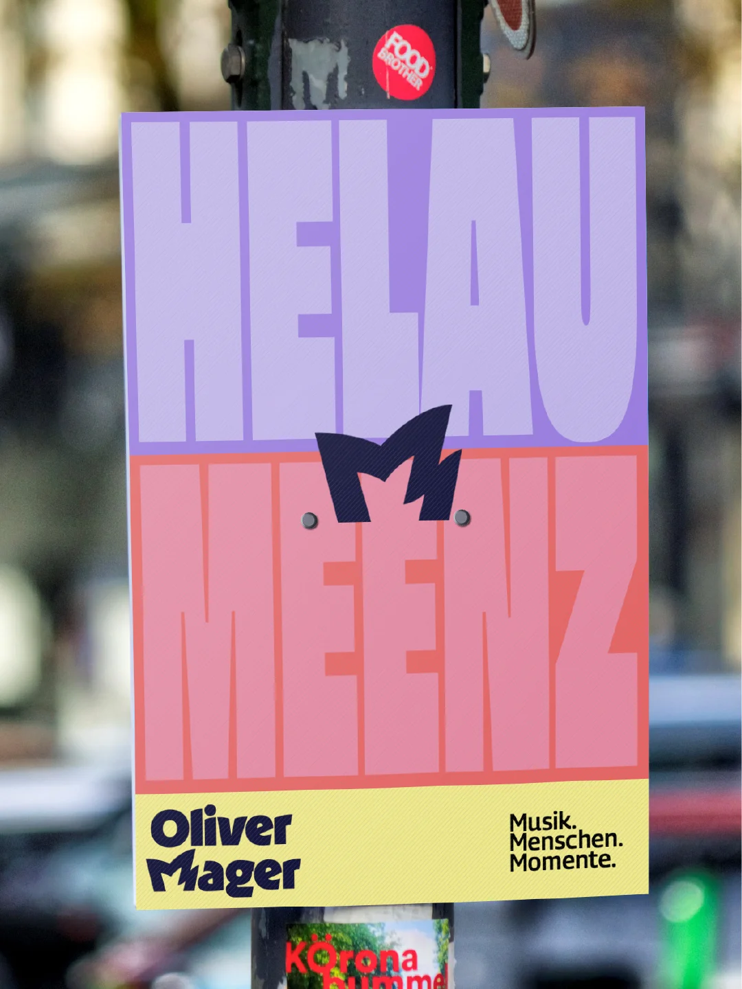 Oliver Mager Plakat an einer Laterne