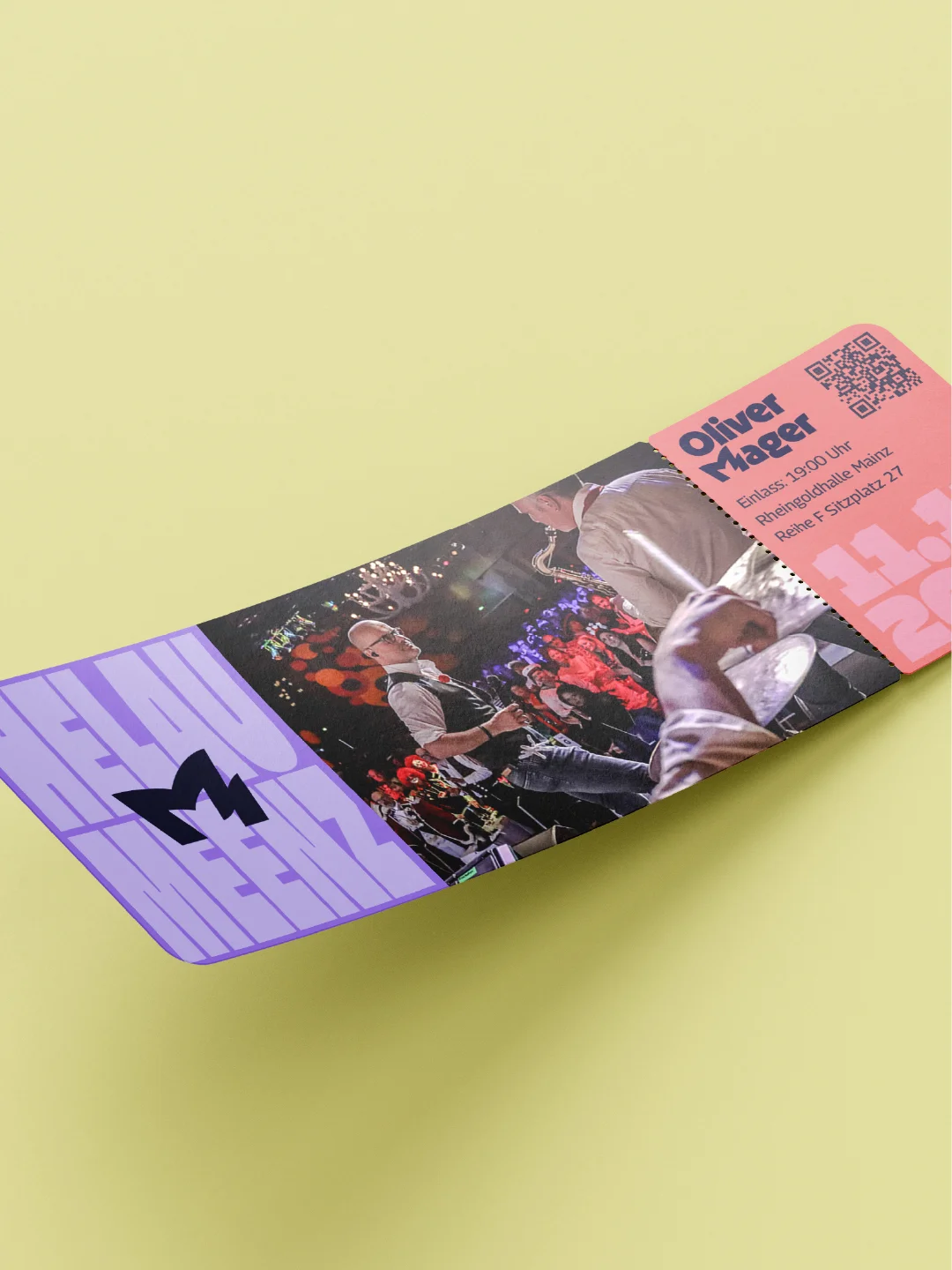 Oliver Mager Konzertticket mit QR-Code