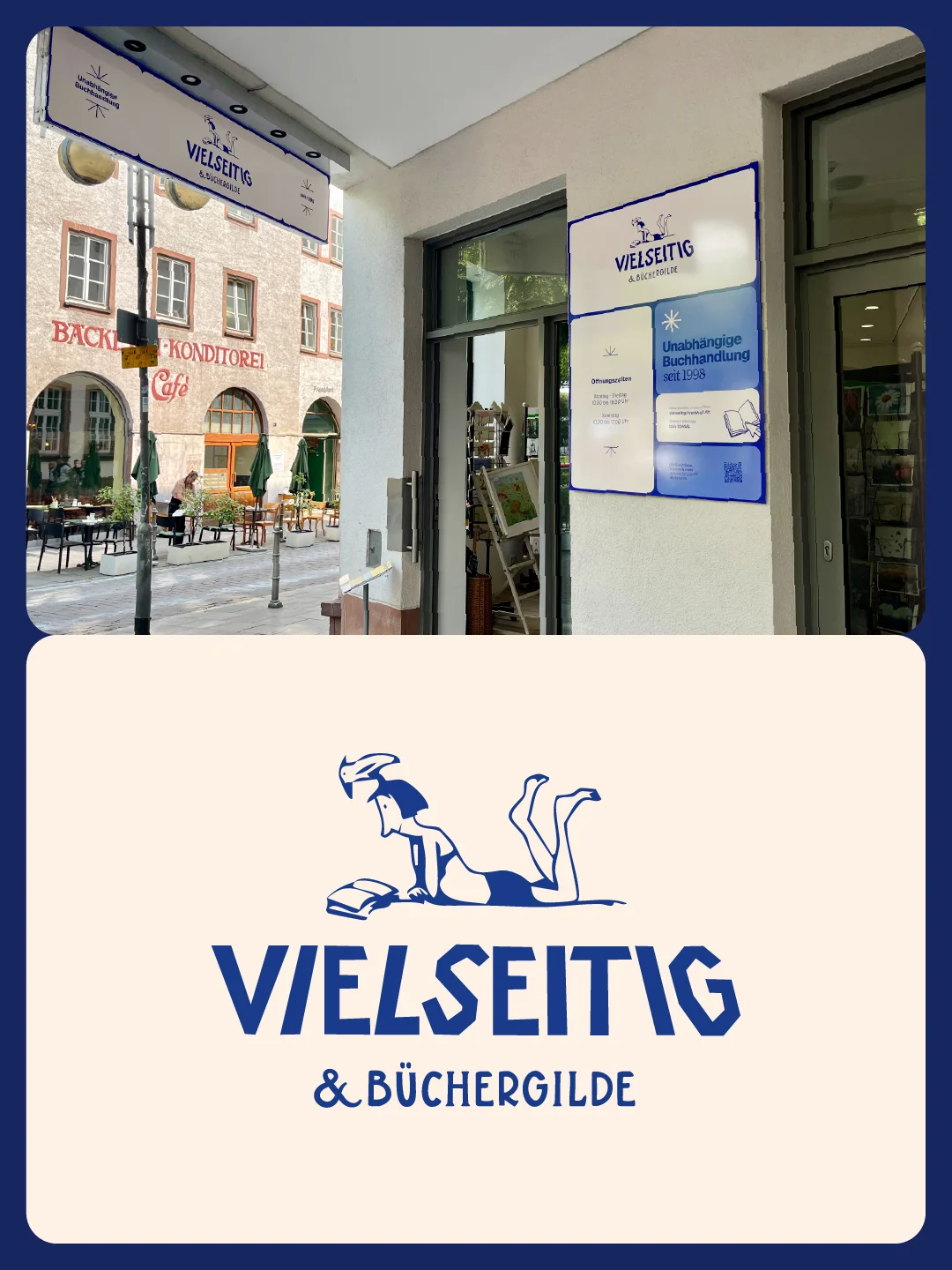Vielseitig & Büchergilde Ladenfassade und Schaufenster